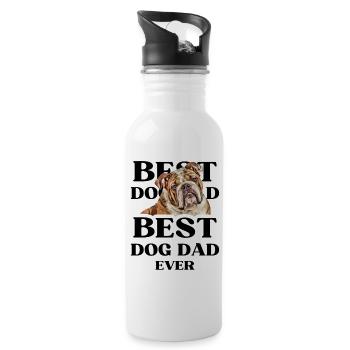 MEILLEUR PAPA CHIEN jamais I cadeau de propriétaire de chien - Gourde avec paille intégrée - blanc - Droite