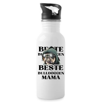 BEST BULLDOGS Maman chien BULLDOG Dogs - Gourde avec paille intégrée - blanc - Droite