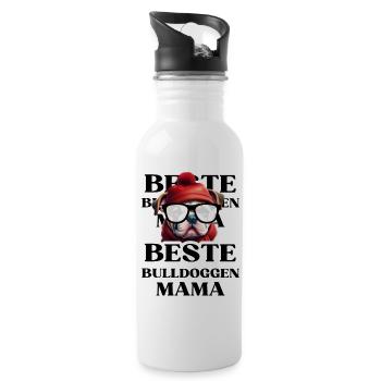 BEST BULLDOGS Maman Chien BOULEDOGUE Chiens - Gourde avec paille intégrée - blanc - Droite