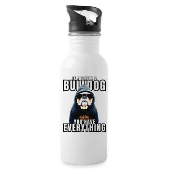 SI VOUS AVEZ UN BOULEDOGUE - Bulldog Dog CHIENS - Gourde avec paille intégrée - blanc - Droite