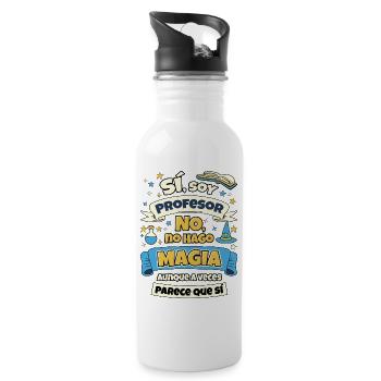 I'm a Teacher, I Don't Do Magic - Water bottle with straw - white - Right