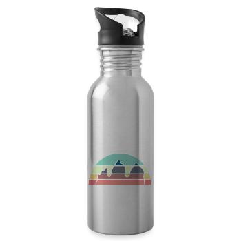 Drei Zinnen kunstvoll - Trinkflasche mit integriertem Trinkhalm - Lightsilver - Rechts