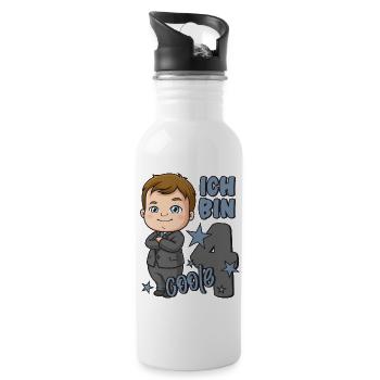 4. Geburtstag Junge 4 Jahre Jungs Ich bin coole 4 - Trinkflasche mit integriertem Trinkhalm - Weiß - Rechts