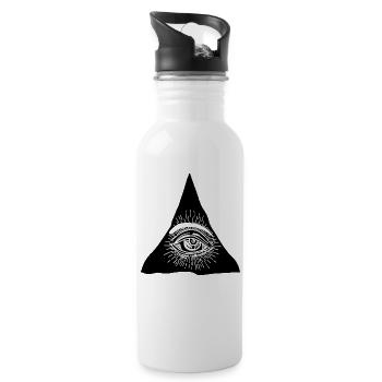 Drittes Auge - Trinkflasche mit integriertem Trinkhalm - Weiß - Rechts