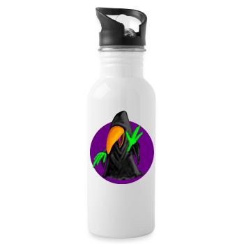 Dark Parakeet ( Logo ) - Water bottle with straw - white - Right
