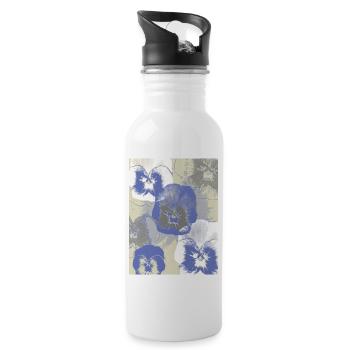 Stiefmütterchen 2 - Trinkflasche mit integriertem Trinkhalm - Weiß - Rechts