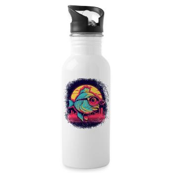 adventure animation beach gift idea fun - Trinkflasche mit integriertem Trinkhalm - Weiß - Rechts