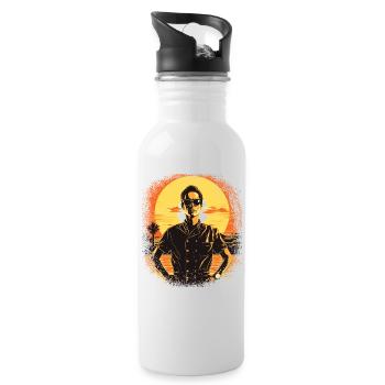 gift idea geek gift bday funny quote - Trinkflasche mit integriertem Trinkhalm - Weiß - Rechts