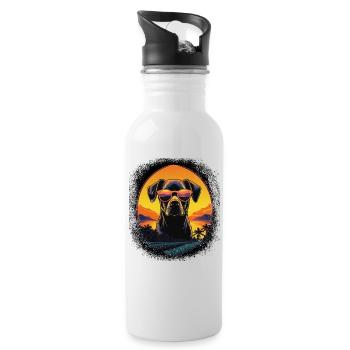 Joke Gift Idea Chihuahua Owner Animal Lover - Water bottle with straw - white - Right