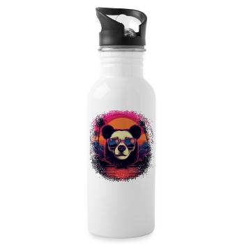 ice bear geek jokes humor gift idea fun gift - Trinkflasche mit integriertem Trinkhalm - Weiß - Rechts