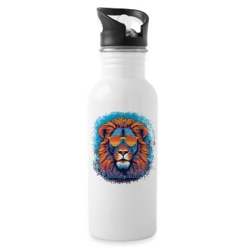 birthday present idea lion statement humor - Trinkflasche mit integriertem Trinkhalm - Weiß - Rechts