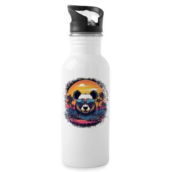 bday grumbler coati koala joke birthday fun funny - Trinkflasche mit integriertem Trinkhalm - Weiß - Rechts