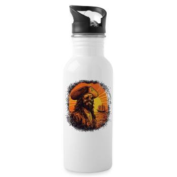 donut birthday bbq smoker pirate flag bday chef - Trinkflasche mit integriertem Trinkhalm - Weiß - Rechts