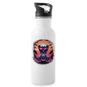polar bear panda bear quote geek gift idea - Trinkflasche mit integriertem Trinkhalm - Weiß - Rechts