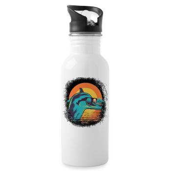 bass fishing tshirts cool - Trinkflasche mit integriertem Trinkhalm - Weiß - Rechts