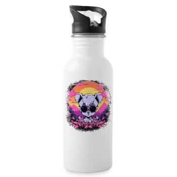 sayings zoo animal pun gift idea present idea geek - Water bottle with straw - white - Right