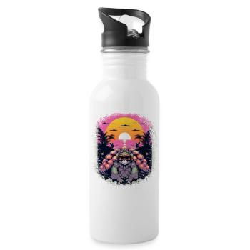gift idea sayings gift jokes statement joke geek - Trinkflasche mit integriertem Trinkhalm - Weiß - Rechts