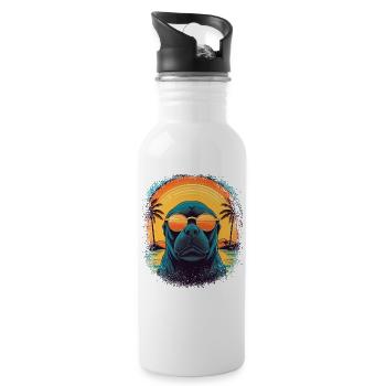 South Pool Animal Love North Pool Baby Gift Idea - Water bottle with straw - white - Right