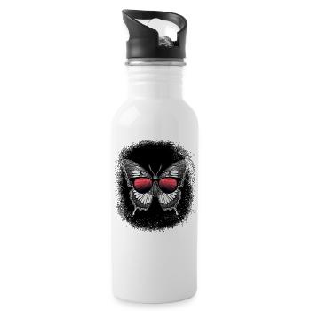 happy trending awesome butterflies - Trinkflasche mit integriertem Trinkhalm - Weiß - Rechts
