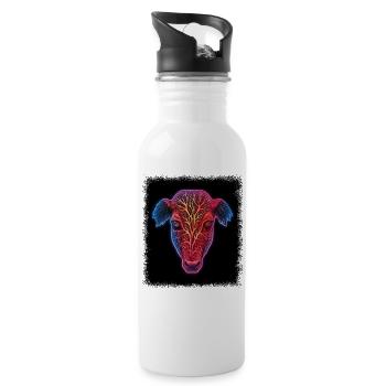Awesome Birthday Funny Sayings Fun 60s Bird Joke - Water bottle with straw - white - Right