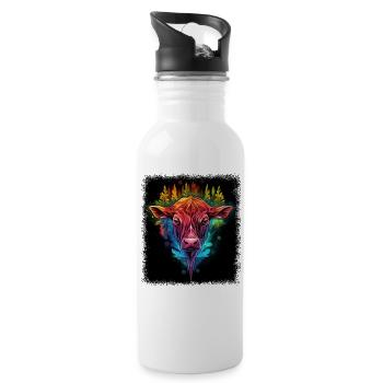 Désarmement Mouvement de la Paix Hippie Cool - Gourde avec paille intégrée - blanc - Droite