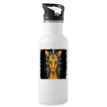 bday giraffe painting funny sayings nature - Trinkflasche mit integriertem Trinkhalm - Weiß - Rechts
