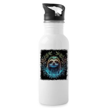 Cool Funny Present Geek Sayings Hippie - Water bottle with straw - white - Right