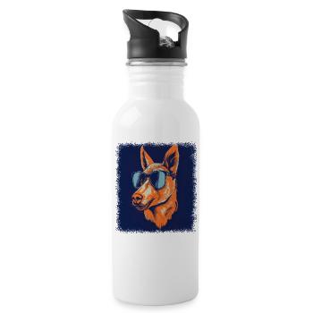 guinea pig pattern joke funny pig cute pig - Trinkflasche mit integriertem Trinkhalm - Weiß - Rechts