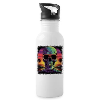 Anatomy Quote Balloons Human Skeleton Humor Fun - Water bottle with straw - white - Right