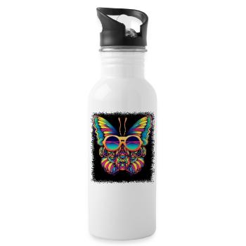 insect nature gift geek quote present idea funny - Trinkflasche mit integriertem Trinkhalm - Weiß - Rechts