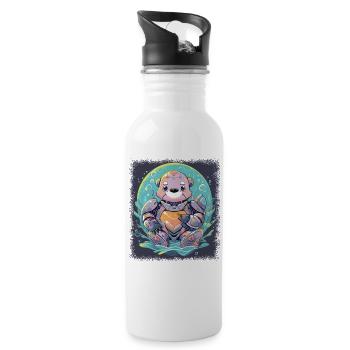 Funny Quote Baby Otter Alcohol Statement - Water bottle with straw - white - Right