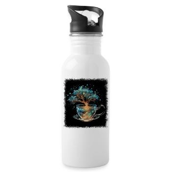 quote birthday present idea bubble tea time - Water bottle with straw - white - Right