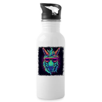 animal drôle citation idée cadeau dabbing cool - Gourde avec paille intégrée - blanc - Droite