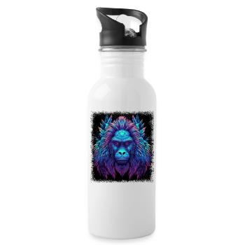 present idea birthday present humor geek cool bird - Water bottle with straw - white - Right