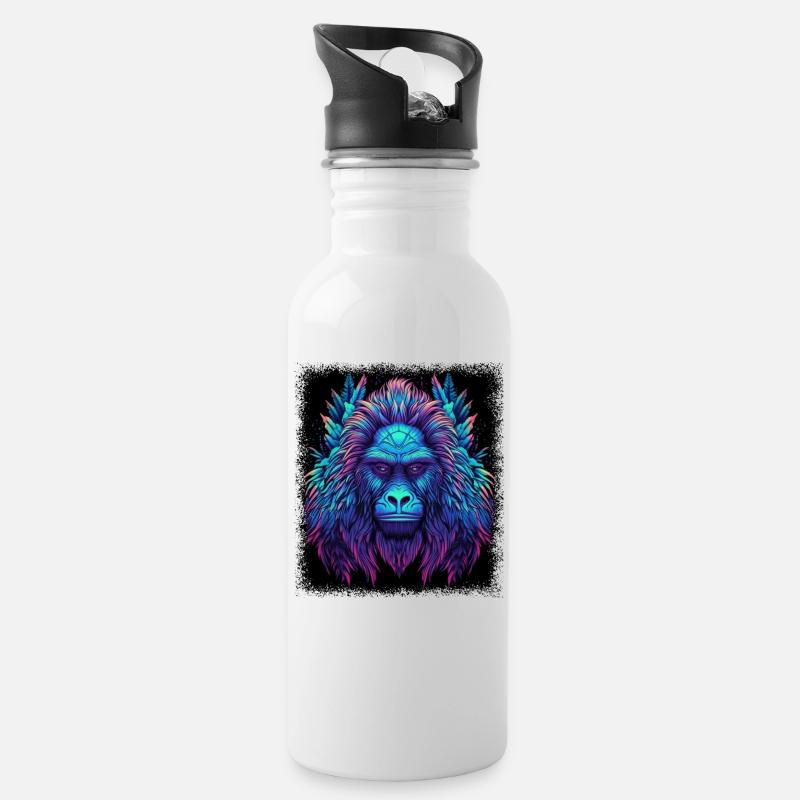 present idea birthday present humor geek cool bird - Water bottle with straw - white