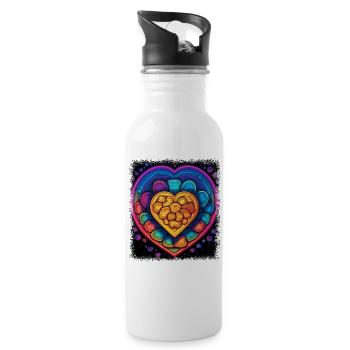 quote green gift birthday peace for paris awesome - Water bottle with straw - white - Right