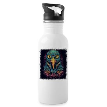 little penguin quote all designs fun emperor - Trinkflasche mit integriertem Trinkhalm - Weiß - Rechts
