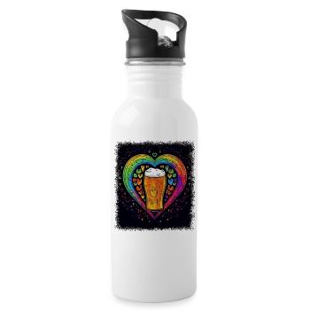 beer tee funny beer top booze sorority - Trinkflasche mit integriertem Trinkhalm - Weiß - Rechts