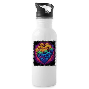 peace for paris funny sayings awesome humor - Water bottle with straw - white - Right