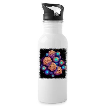 dove of peace peace for paris funny sayings hippie - Water bottle with straw - white - Right