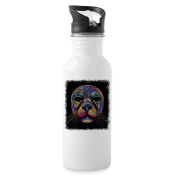digital art animals kawaii funny sayings sea lion - Trinkflasche mit integriertem Trinkhalm - Weiß - Rechts
