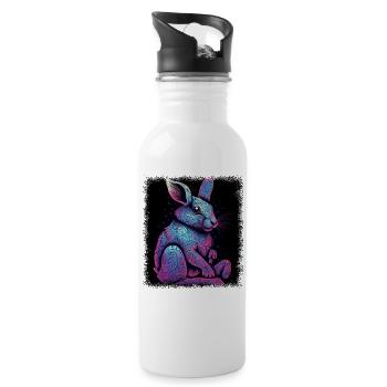 funny sayings rabbit birthday present idea - Trinkflasche mit integriertem Trinkhalm - Weiß - Rechts