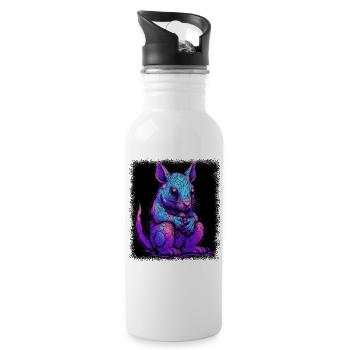 fun japanese squirrel christmassy - Trinkflasche mit integriertem Trinkhalm - Weiß - Rechts