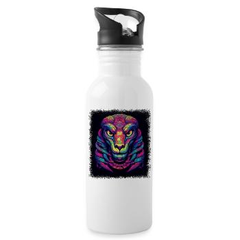 snake shirts with saying snake t shirts gift idea - Trinkflasche mit integriertem Trinkhalm - Weiß - Rechts