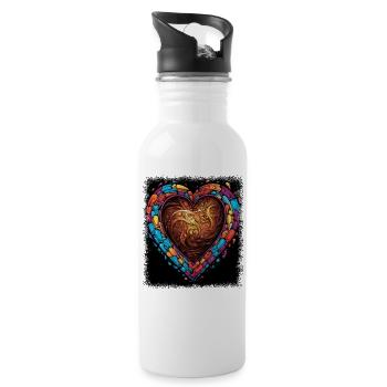 Food Black Labradors Matter Bitter Chocolate - Water bottle with straw - white - Right