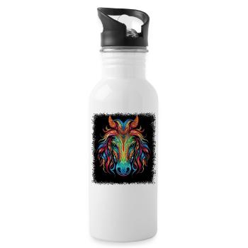 Sayings Friesian Thelwell Jokes Happy - Water bottle with straw - white - Right