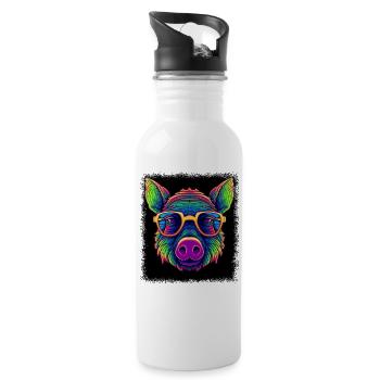 Butts Cute Christmas Shirts Joke Birthday Present - Water bottle with straw - white - Right