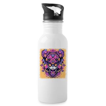humor birthday present idea baby - Trinkflasche mit integriertem Trinkhalm - Weiß - Rechts
