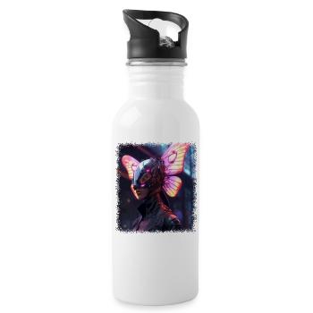 insects funny quote fauna statement gift - Trinkflasche mit integriertem Trinkhalm - Weiß - Rechts