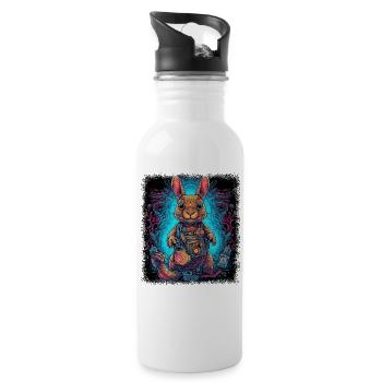 Baby Panda Mexican Gray Squirrel - Water bottle with straw - white - Right